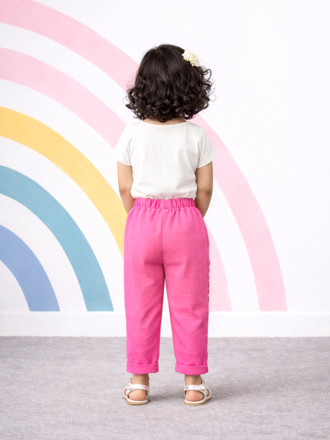 Ella Frills Pants - Barbie Pink