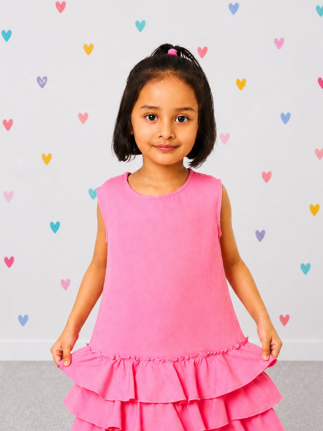 Ruffles Pixie Dress - Barbie Pink