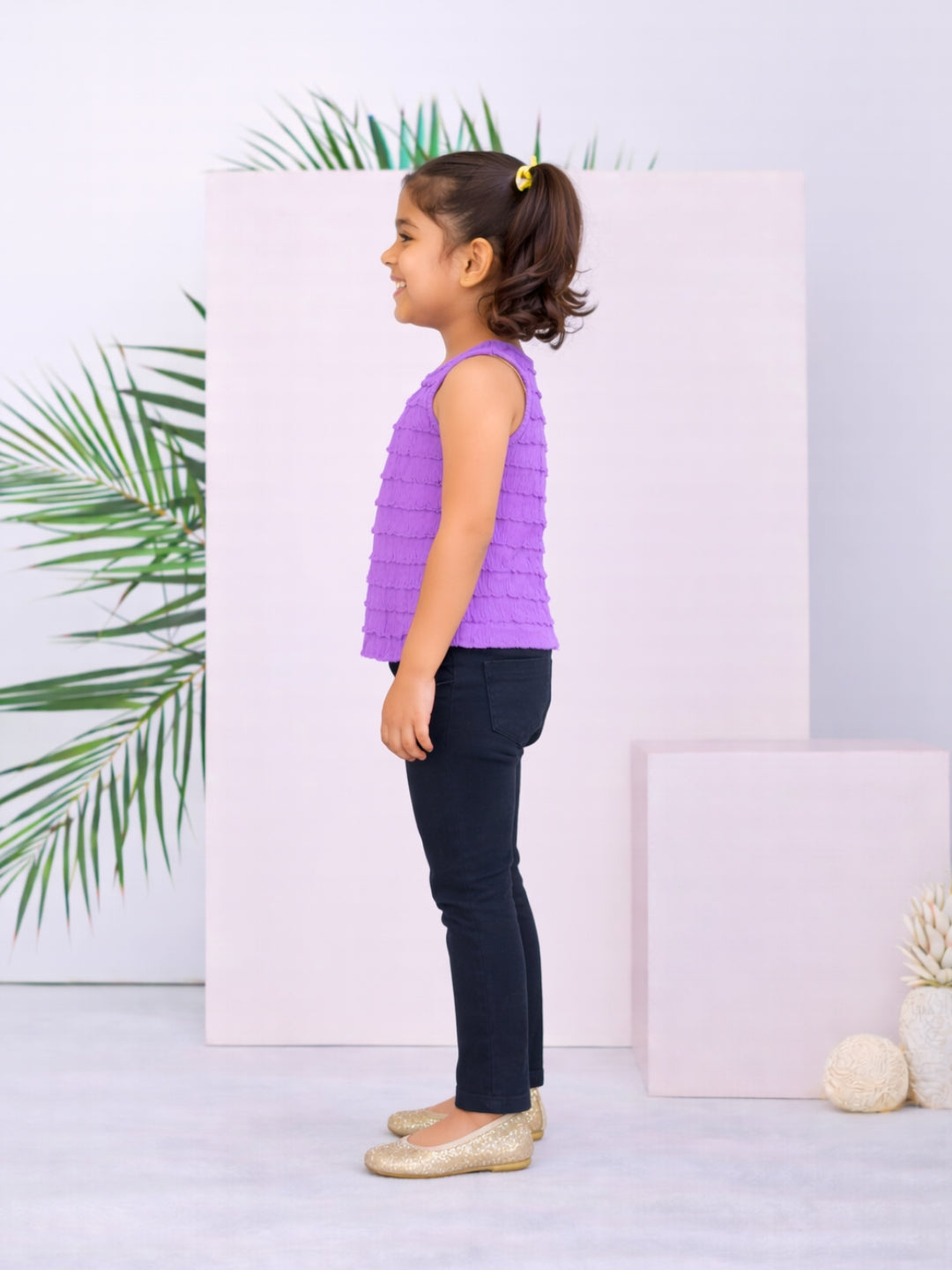 Sarah Frills Top - Purple