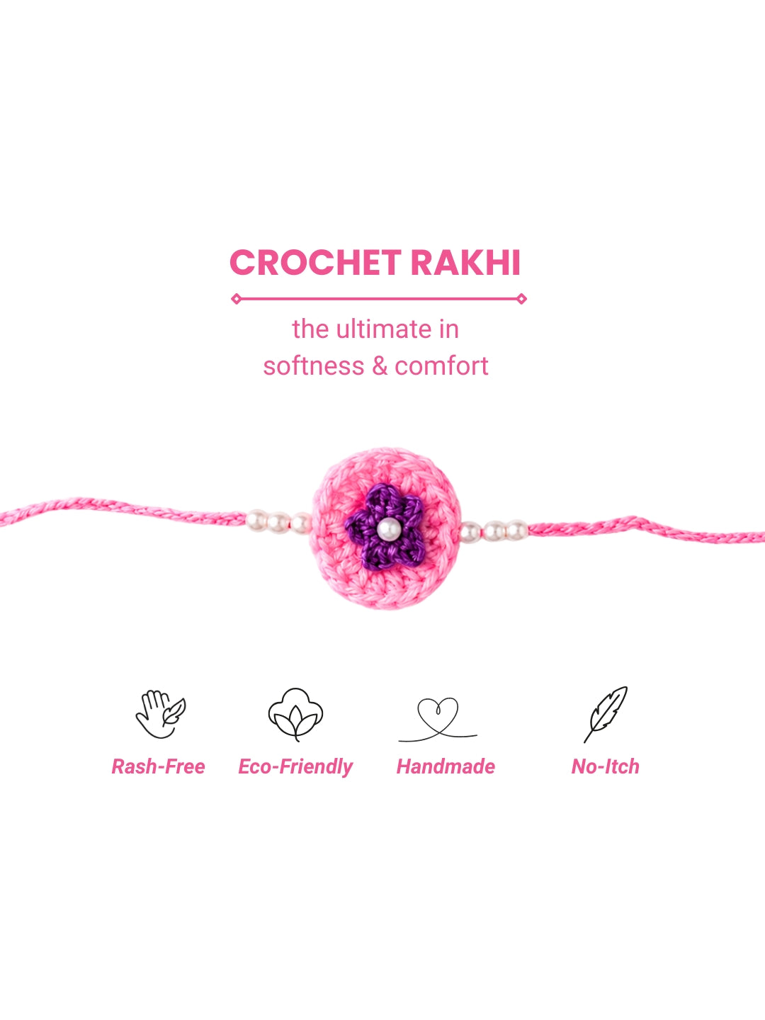 Soft Flower Rakhi - Pink