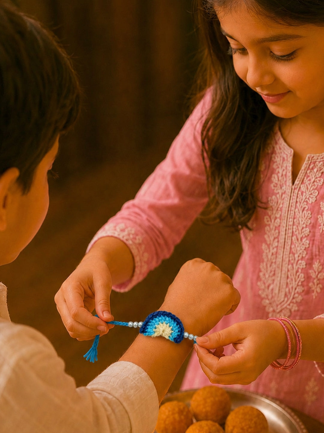 Colourful Rainbow Rakhi - Blue
