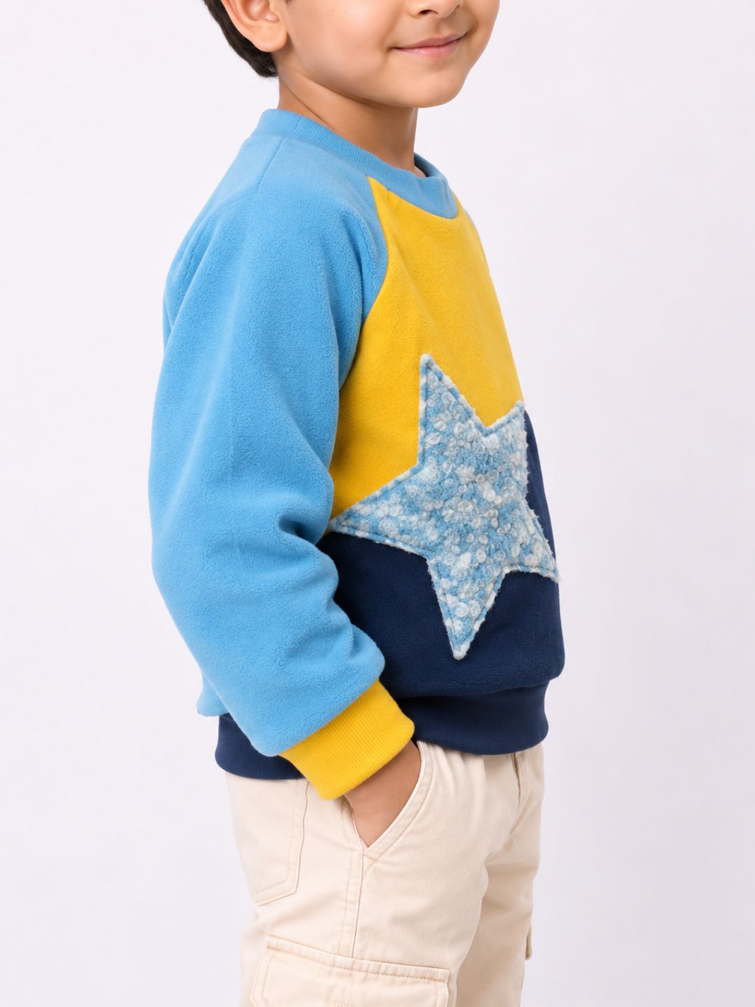 Star Colour Block Sweatshirt - Blue
