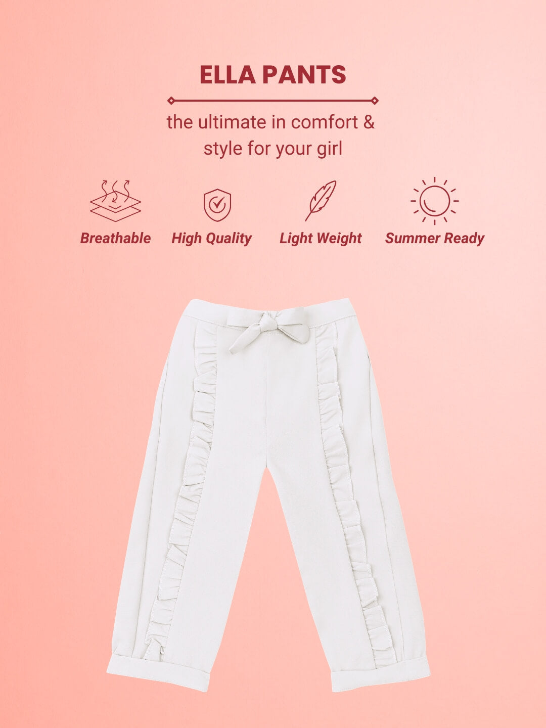 Ella Frills Pants - White