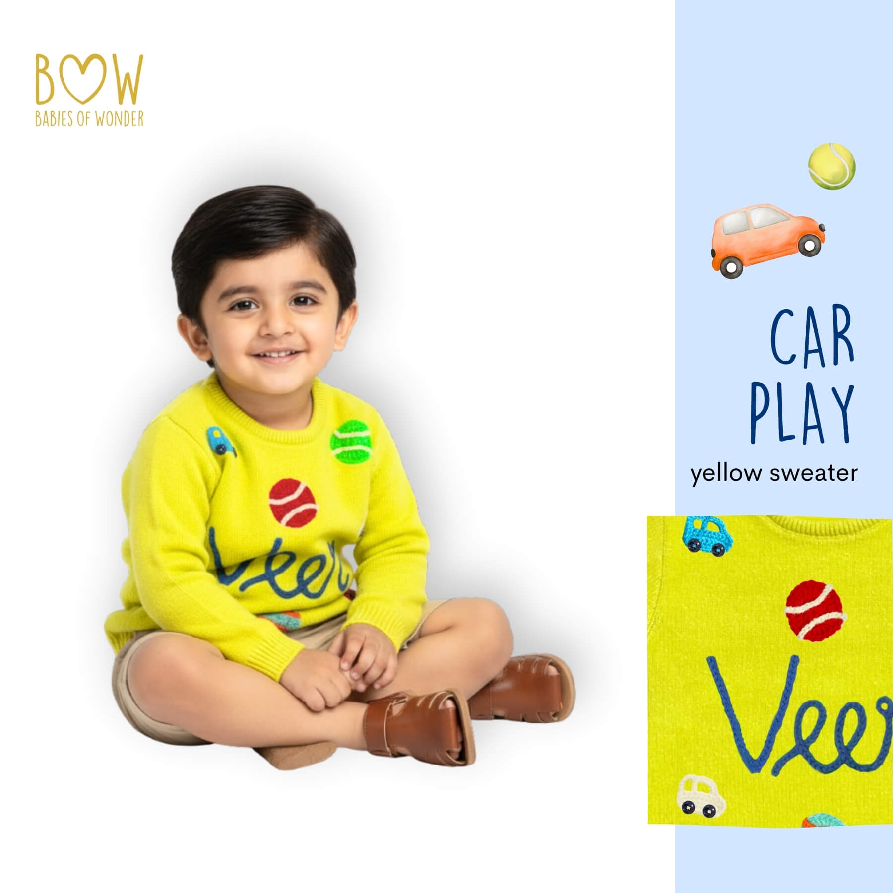 Boys Customised Car Play Sweater