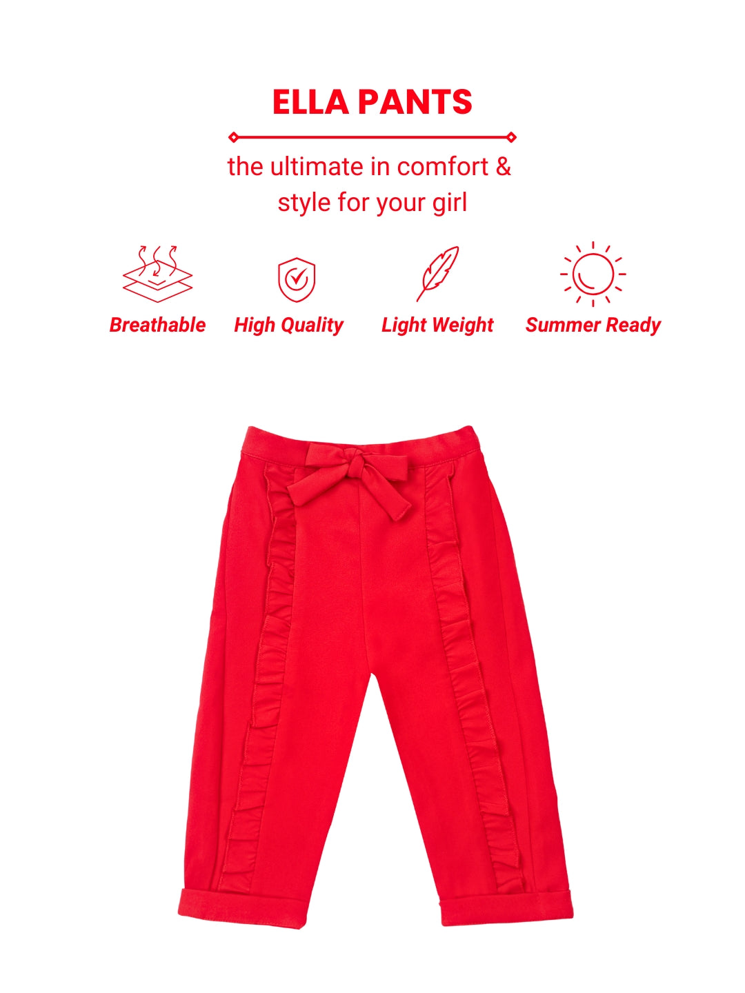 Ella Frills Pants - Red