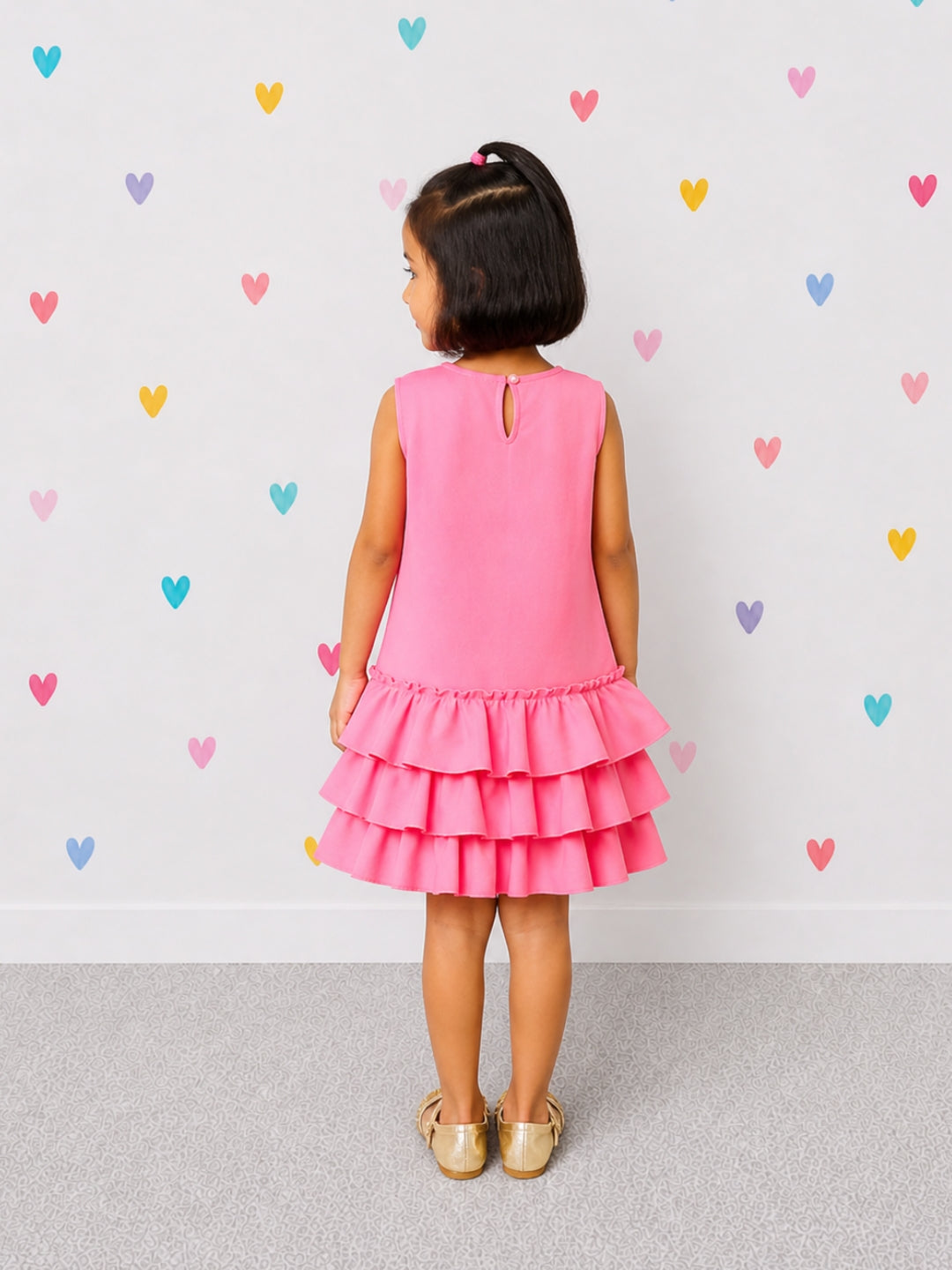 Ruffles Pixie Dress - Barbie Pink