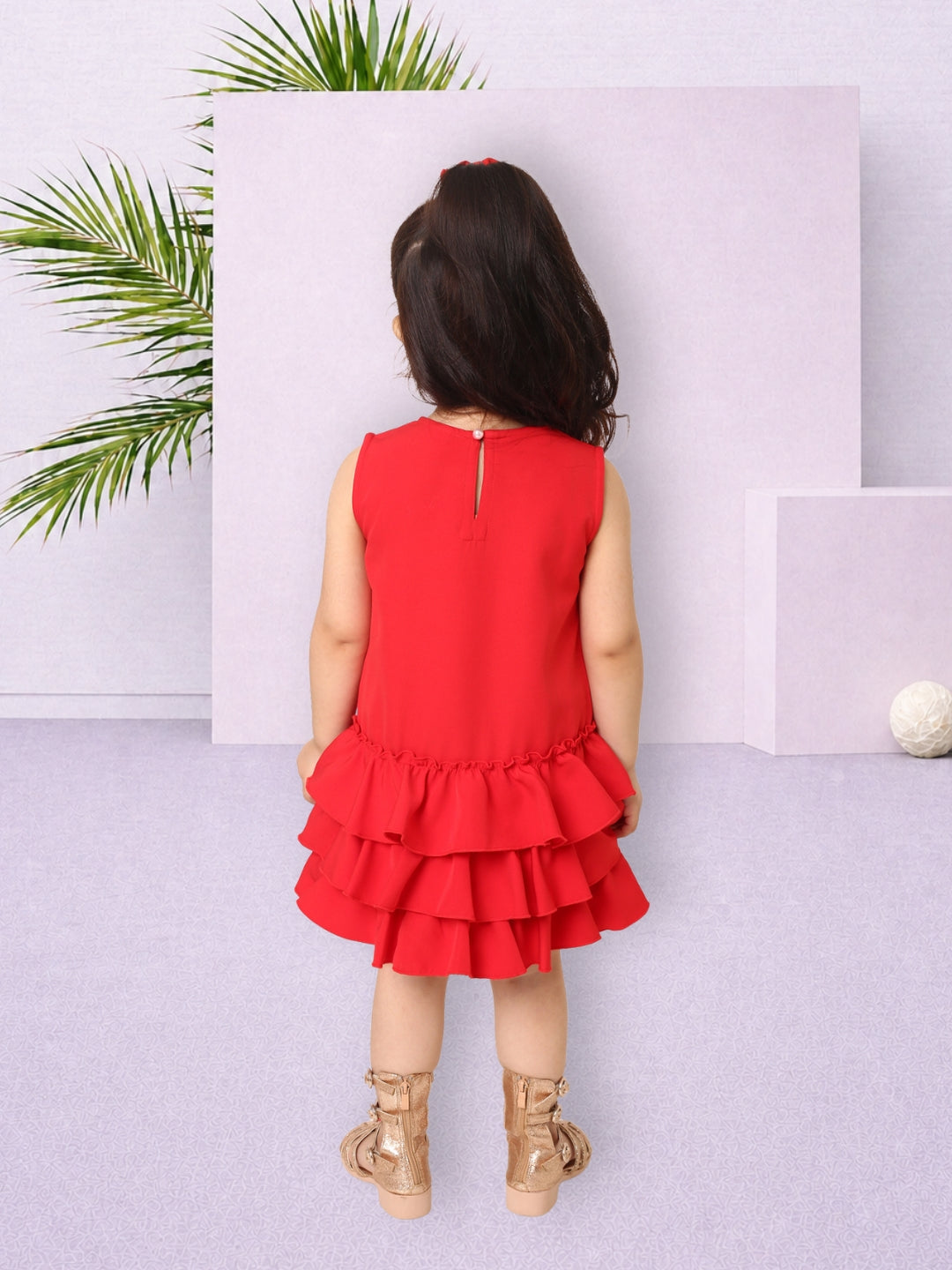 Ruffles Pixie Dress - Red