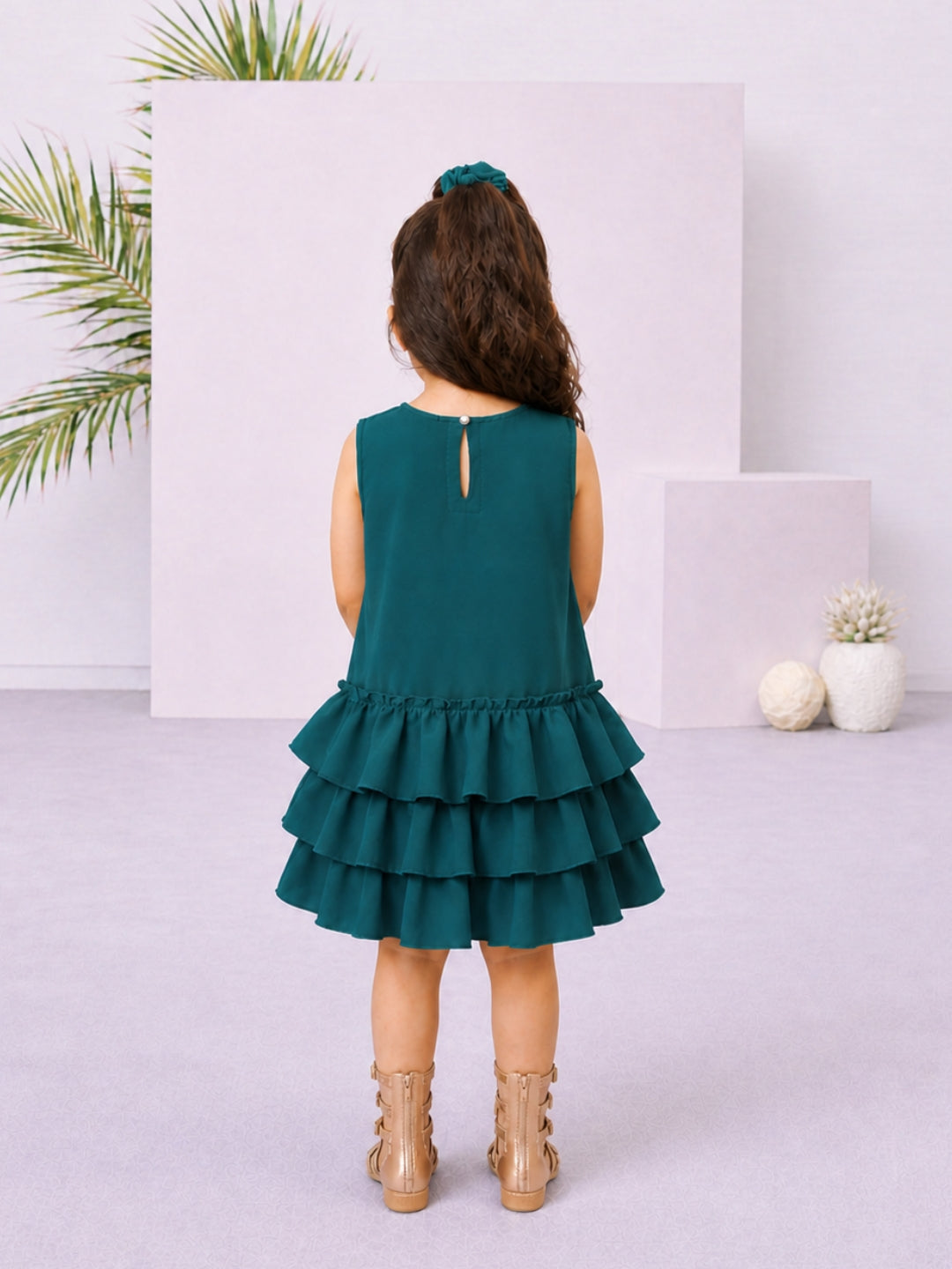 Ruffles Pixie Dress - Teal
