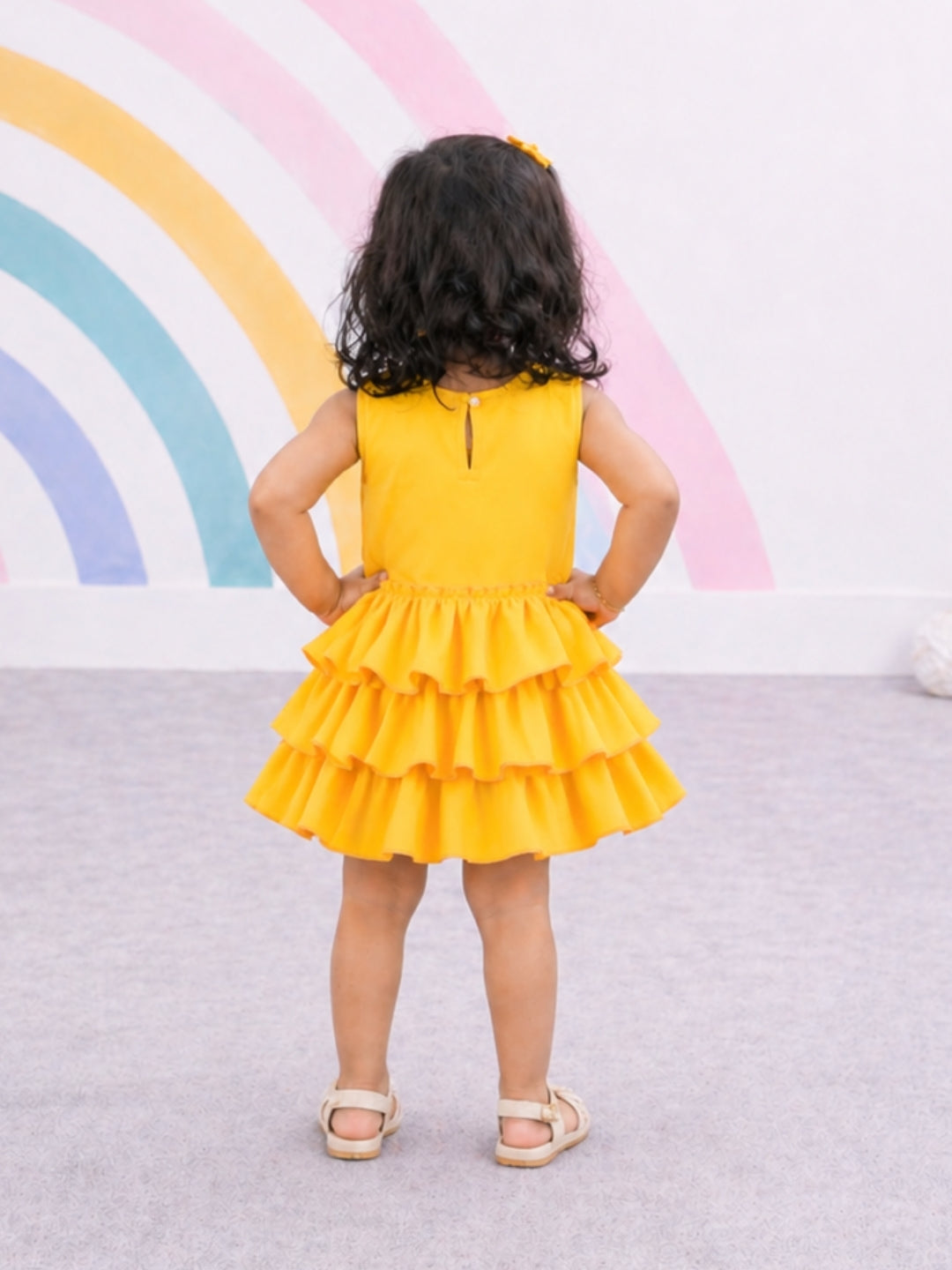 Ruffles Pixie Dress - Yellow