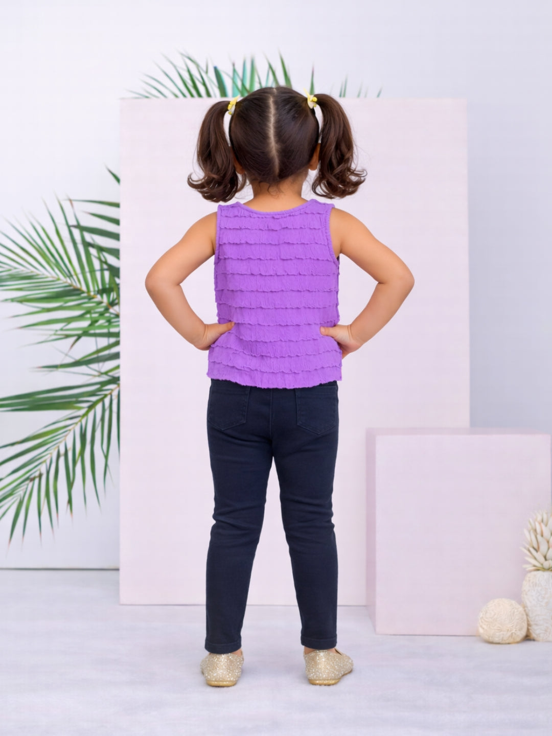 Sarah Frills Top - Purple
