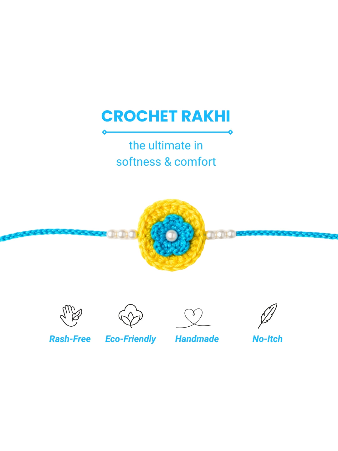 Soft Flower Rakhi - Blue