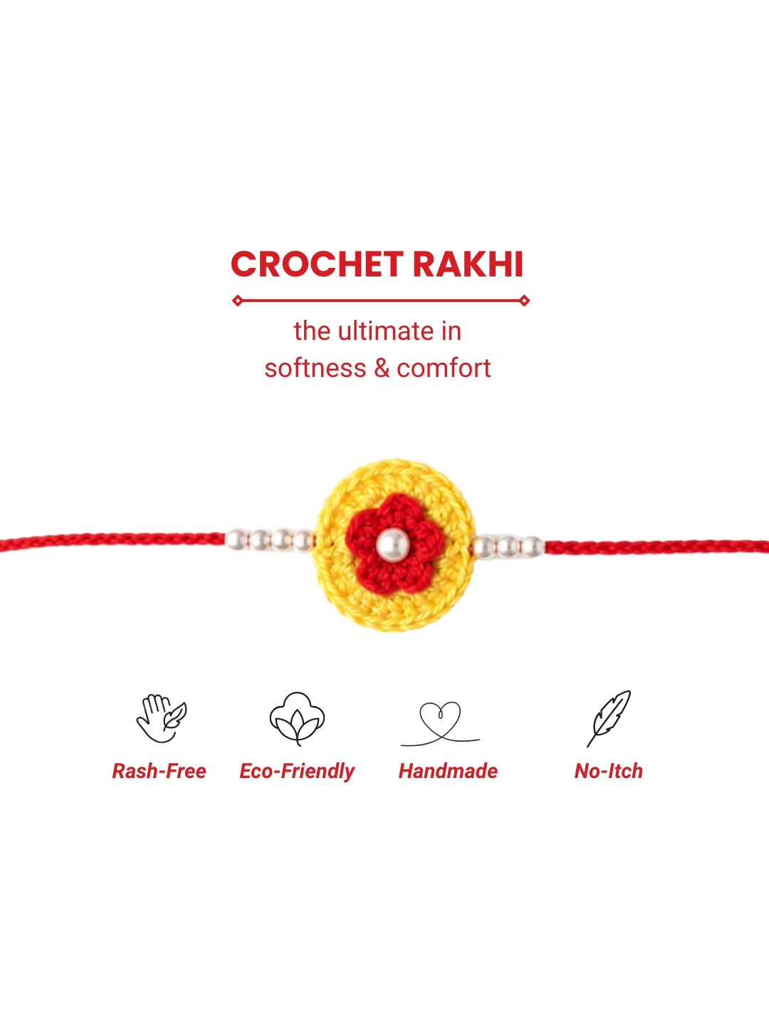 Soft Flower Rakhi - Red