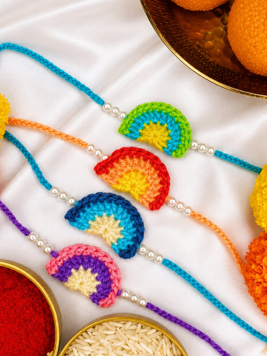 Colourful Rainbow Rakhi - Green