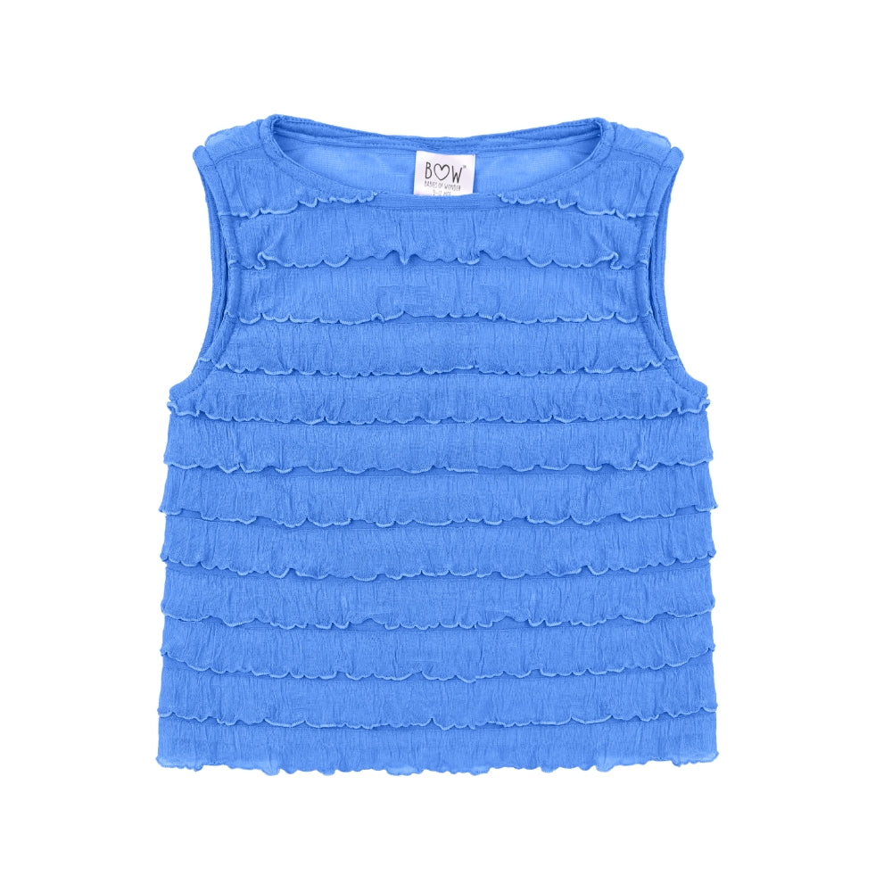 Sarah Frills Top - Blue