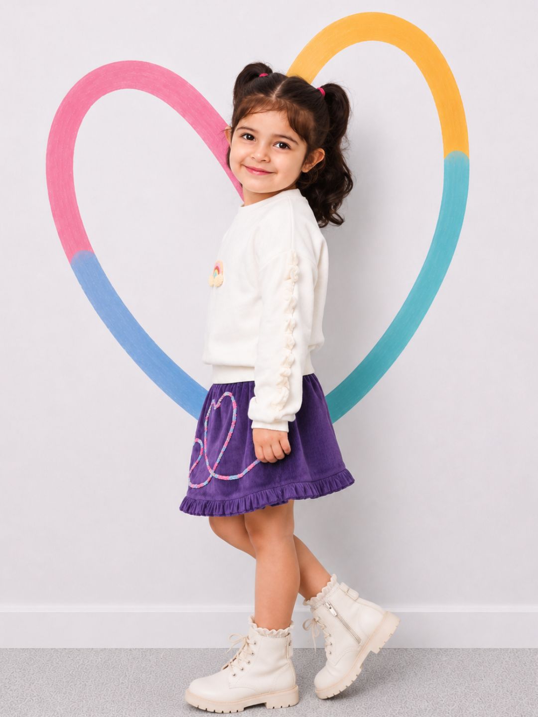 Heart Frill Skirt - Purple