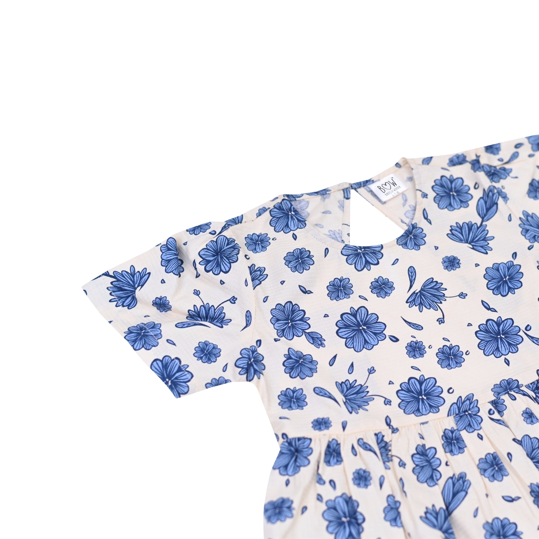 Cotton Emma Dress - Blue Floral
