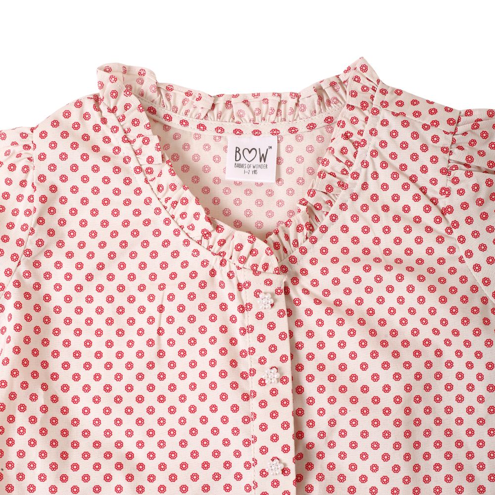 Sweetpea Shirt with Pearls - Pink