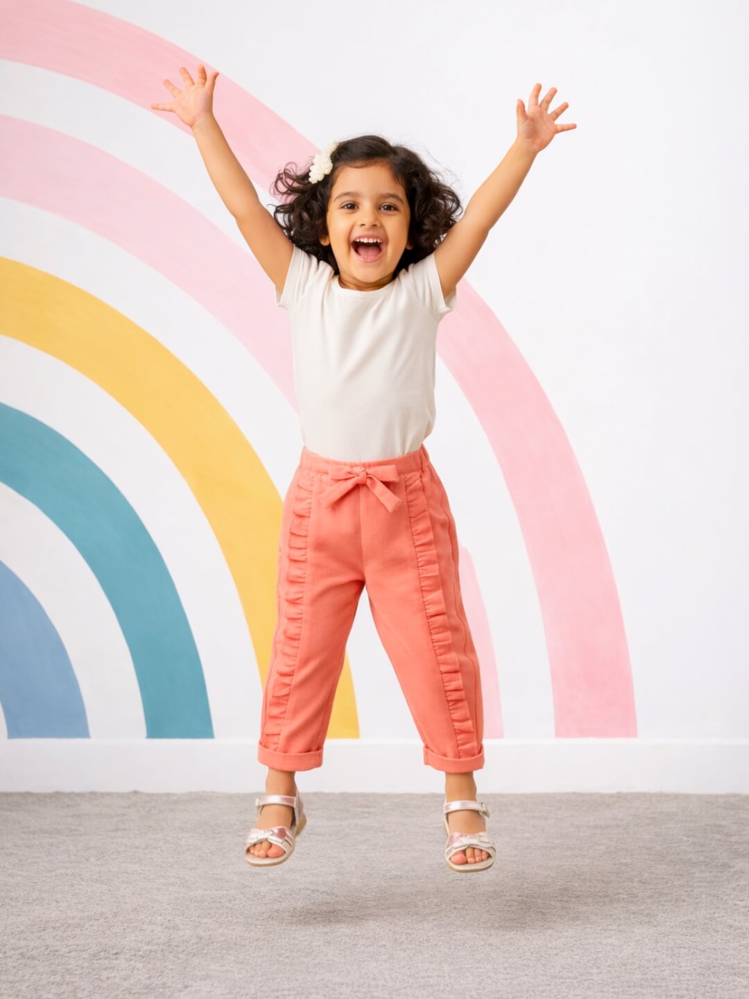 Ella Frills Pants - Peach