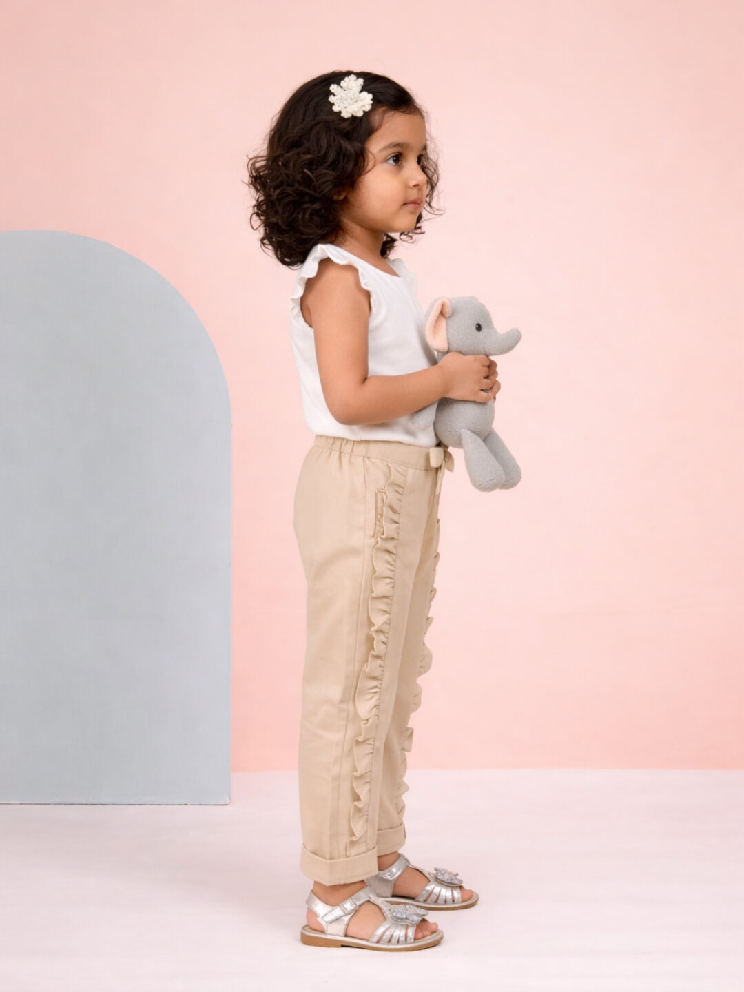 Ella Frills Pants - Beige