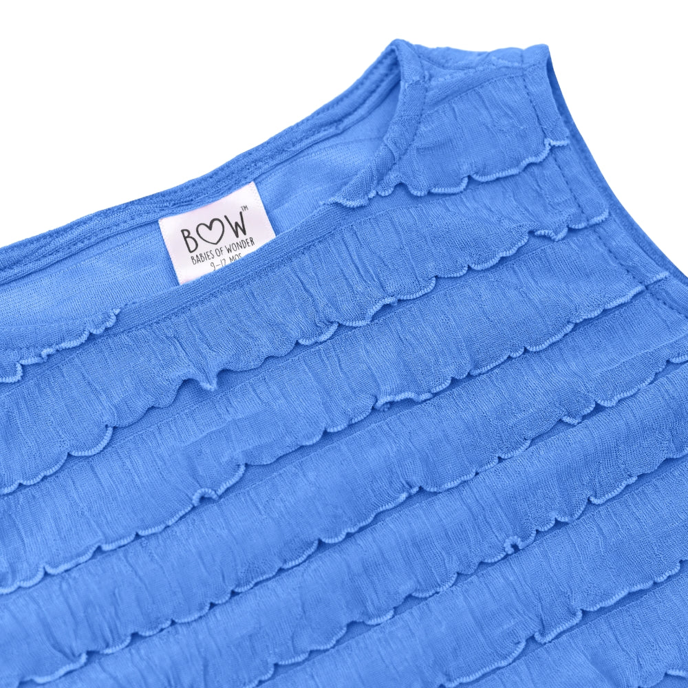 Sarah Frills Top - Blue