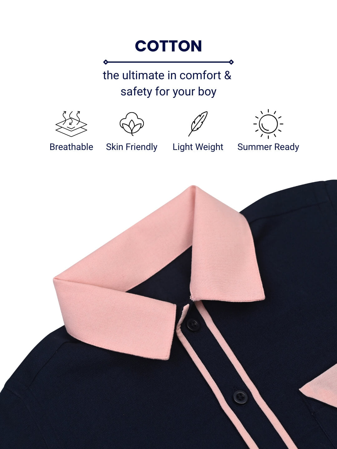 Piper Cotton Shirt - Navy