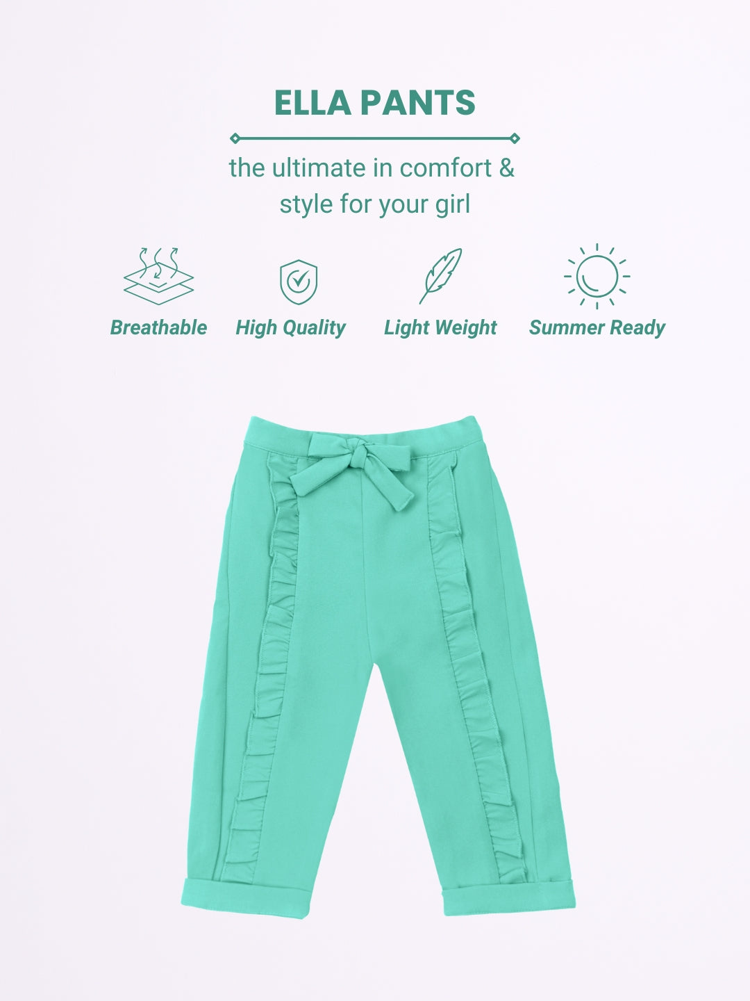 Ella Frills Pants - Turquoise