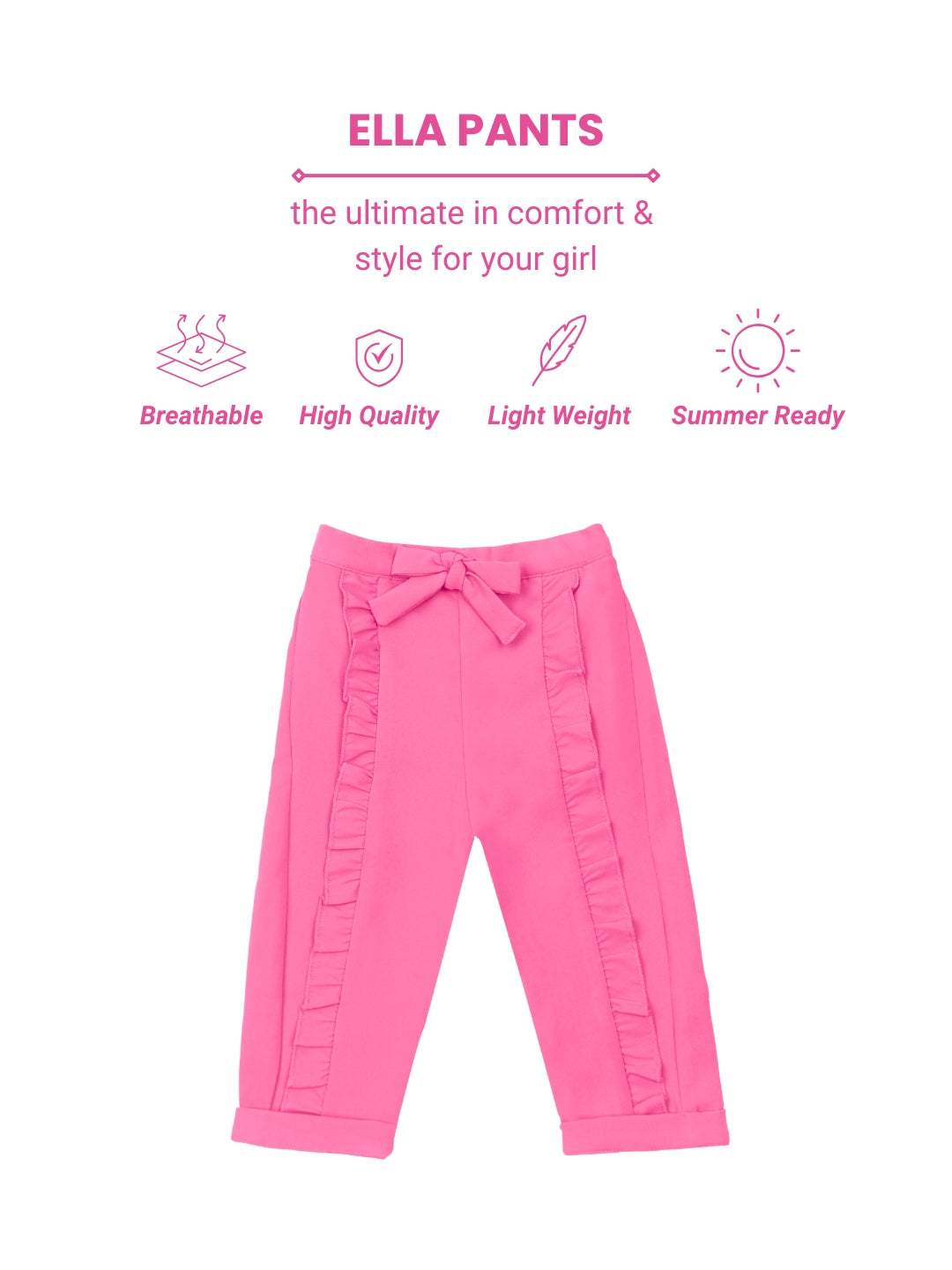Ella Frills Pants - Barbie Pink
