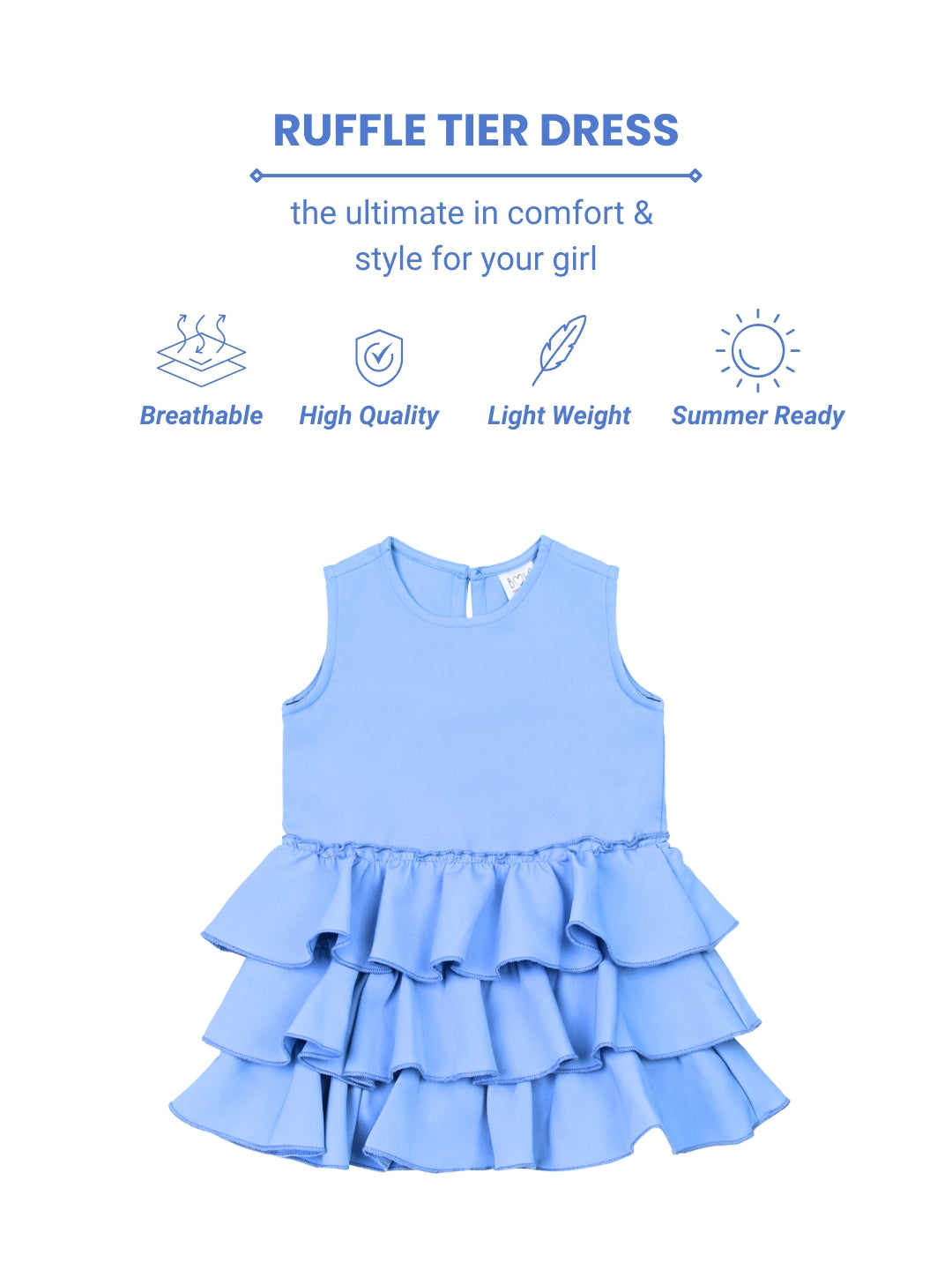 Ruffles Pixie Dress - Baby Blue