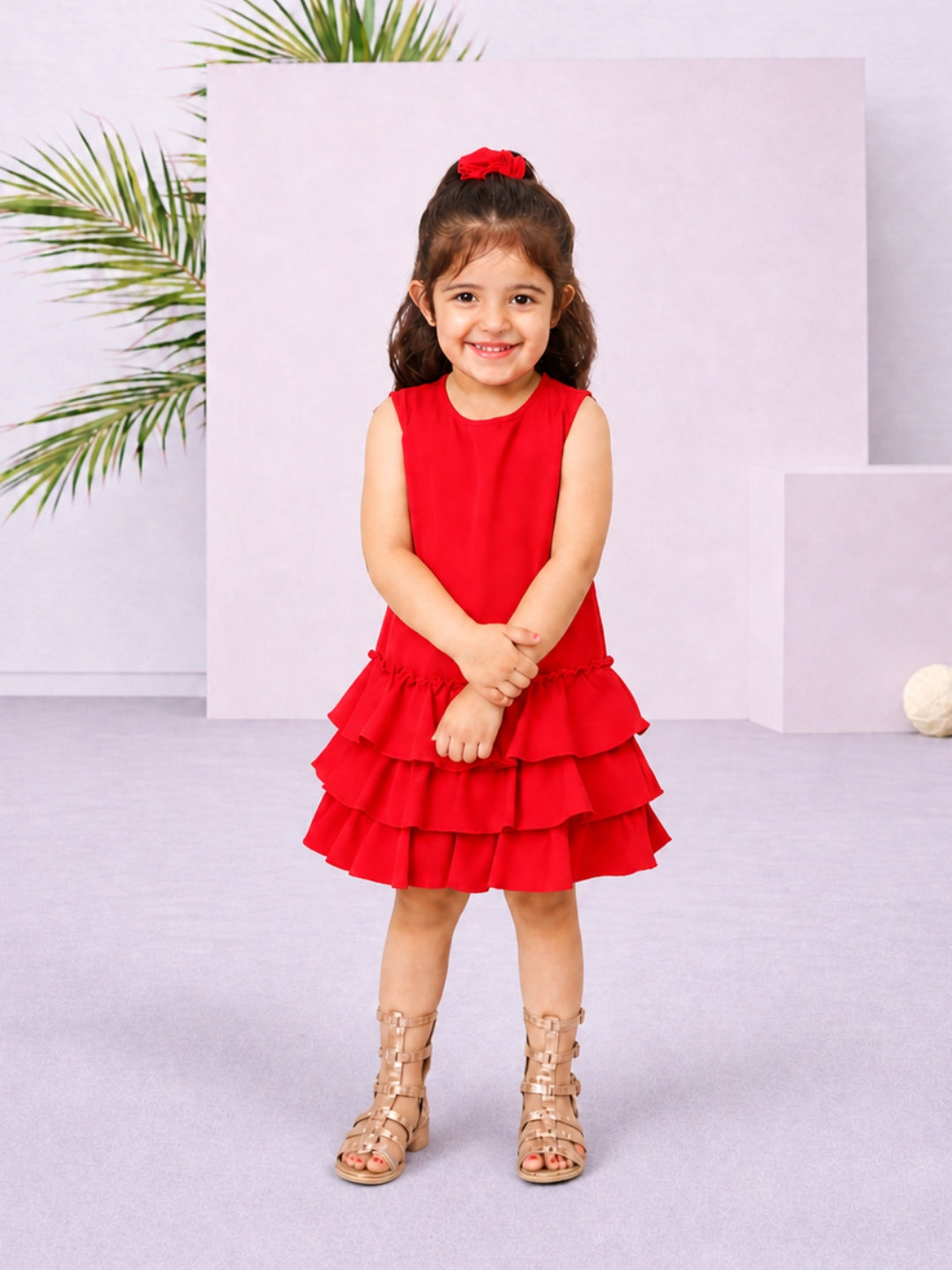 Ruffles Pixie Dress - Red
