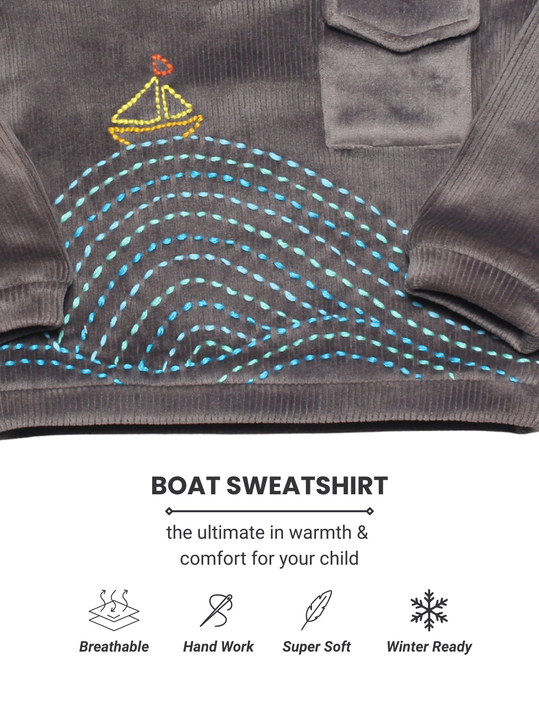 Boat Pocket Sweatshirt - Grey
