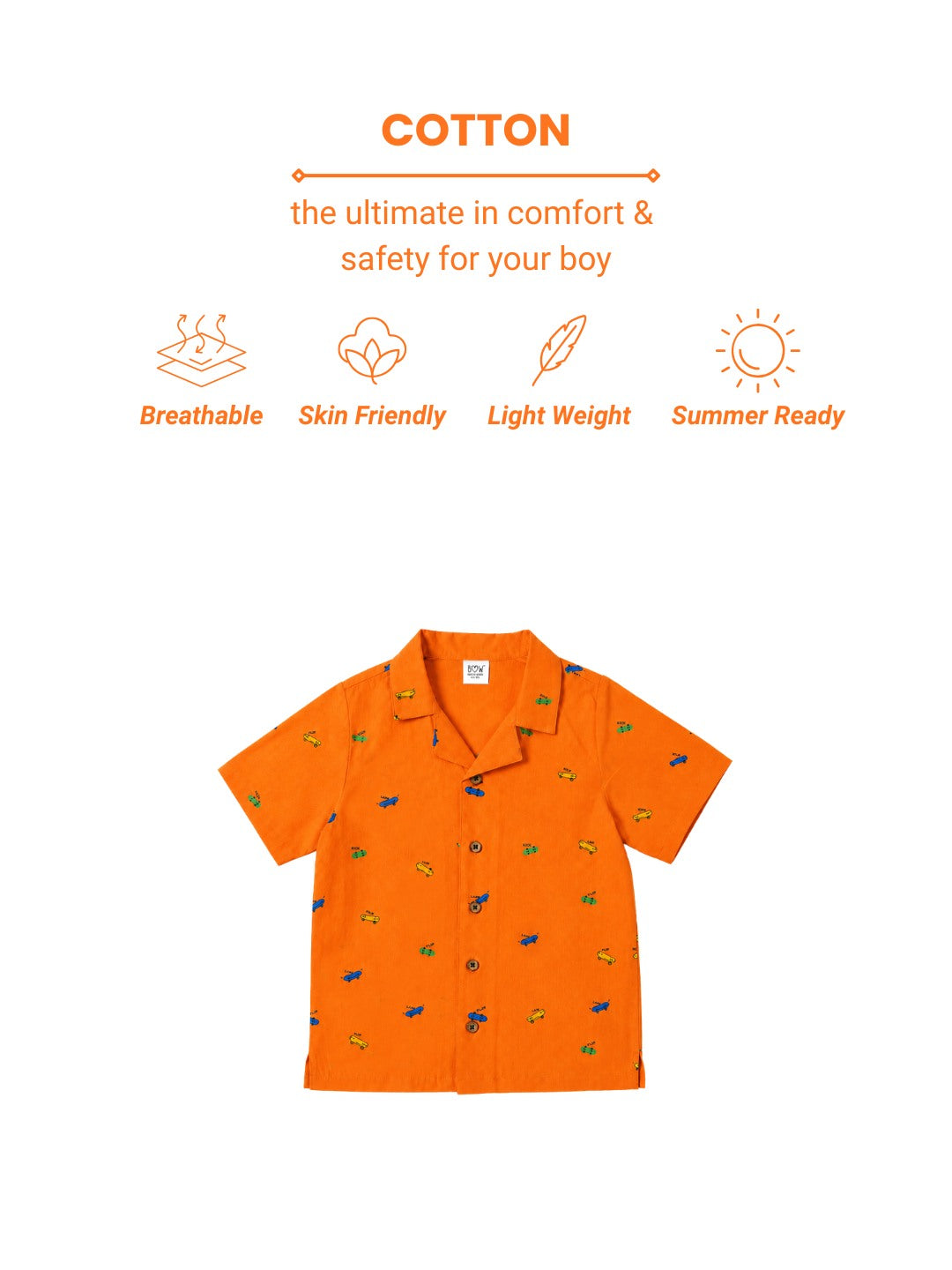 Charlie Cotton Shirt - Orange