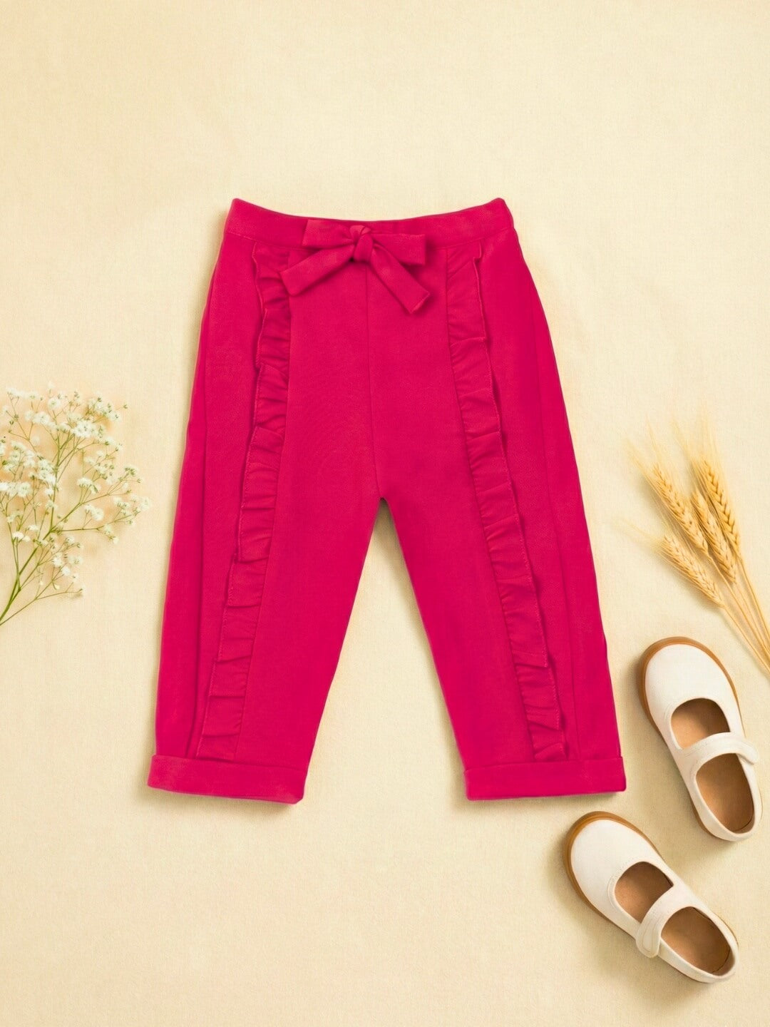 Ella Frills Pants - Hot Pink