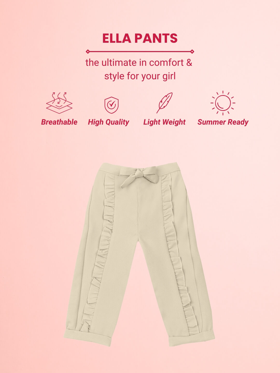 Ella Frills Pants - Beige