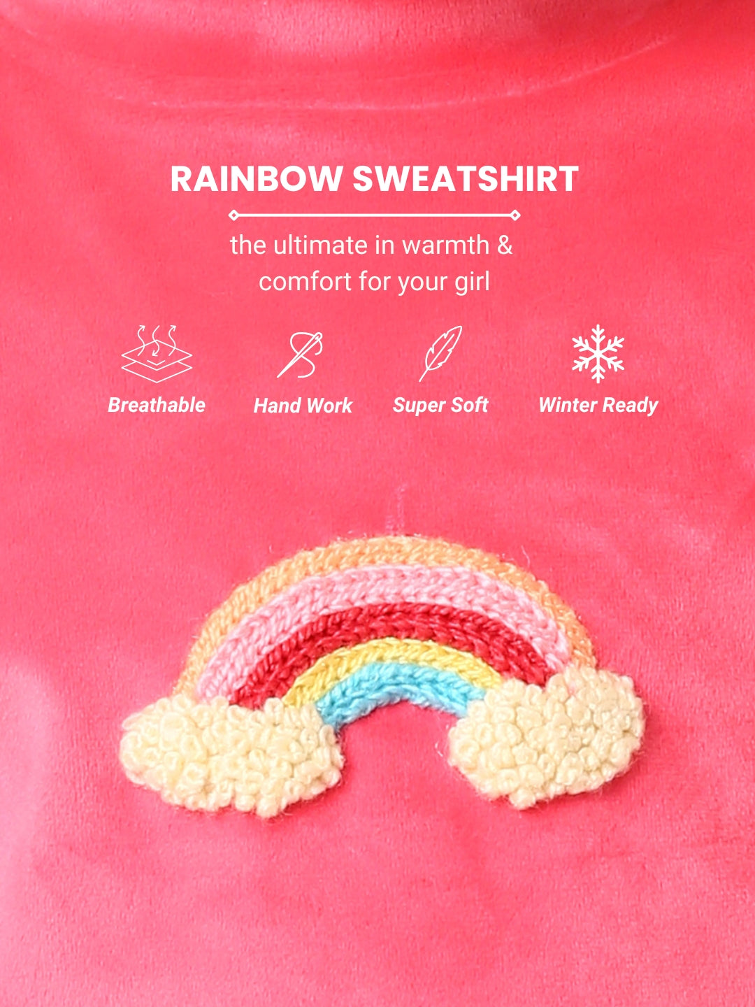 Rainbow Ruffle Sweatshirt - Pink