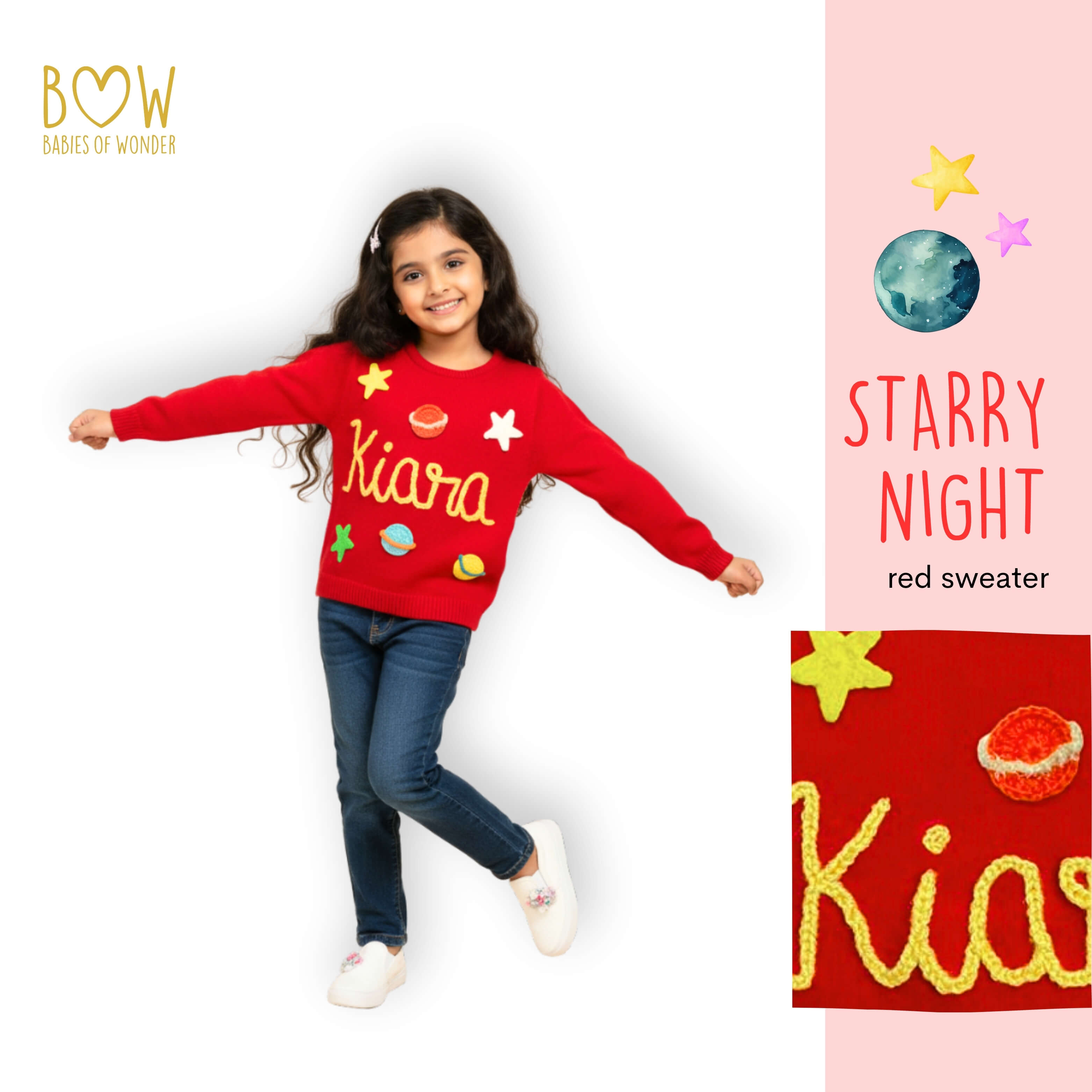 Girls Customised Starry Night Sweater