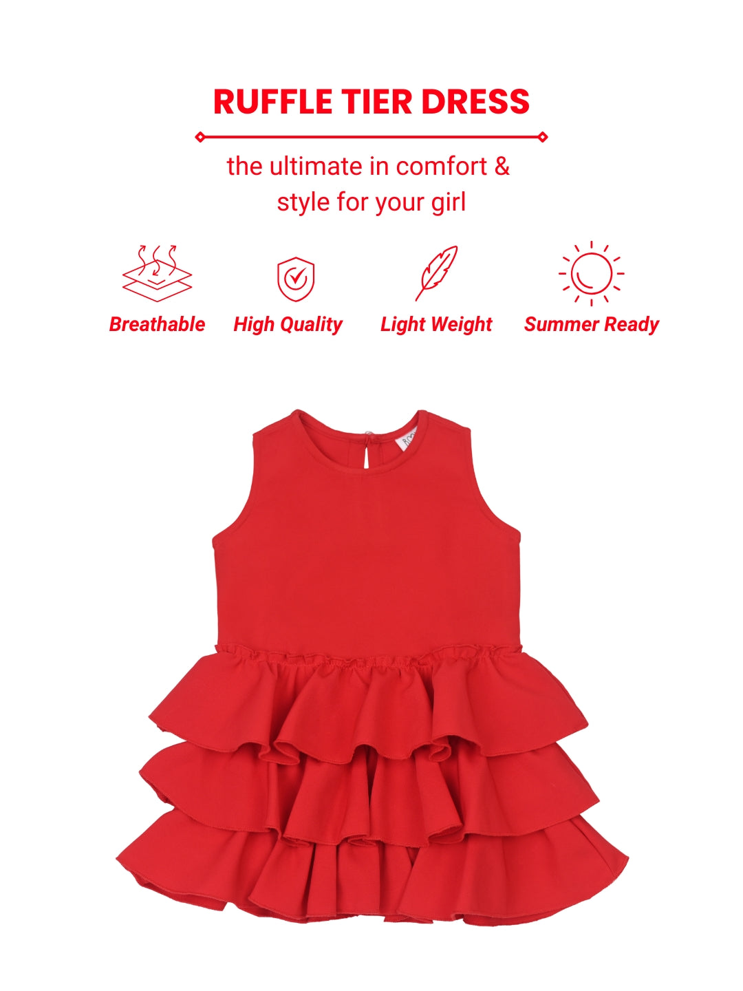 Ruffles Pixie Dress - Red