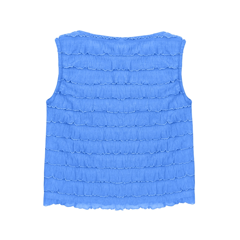 Sarah Frills Top - Blue