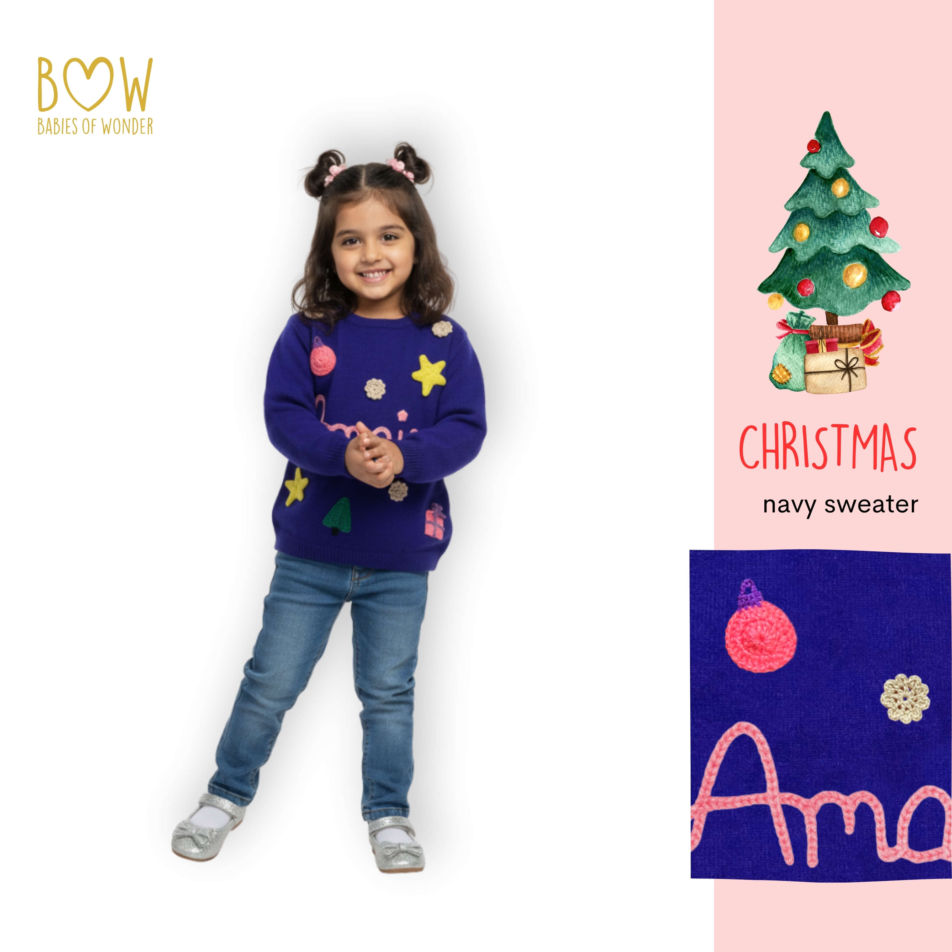 Girls Customised Christmas Sweater
