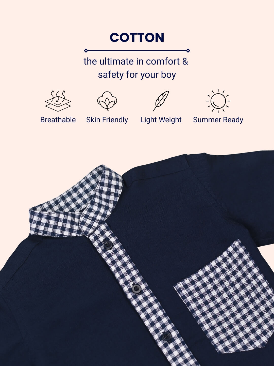 Archie Cotton Shirt - Navy