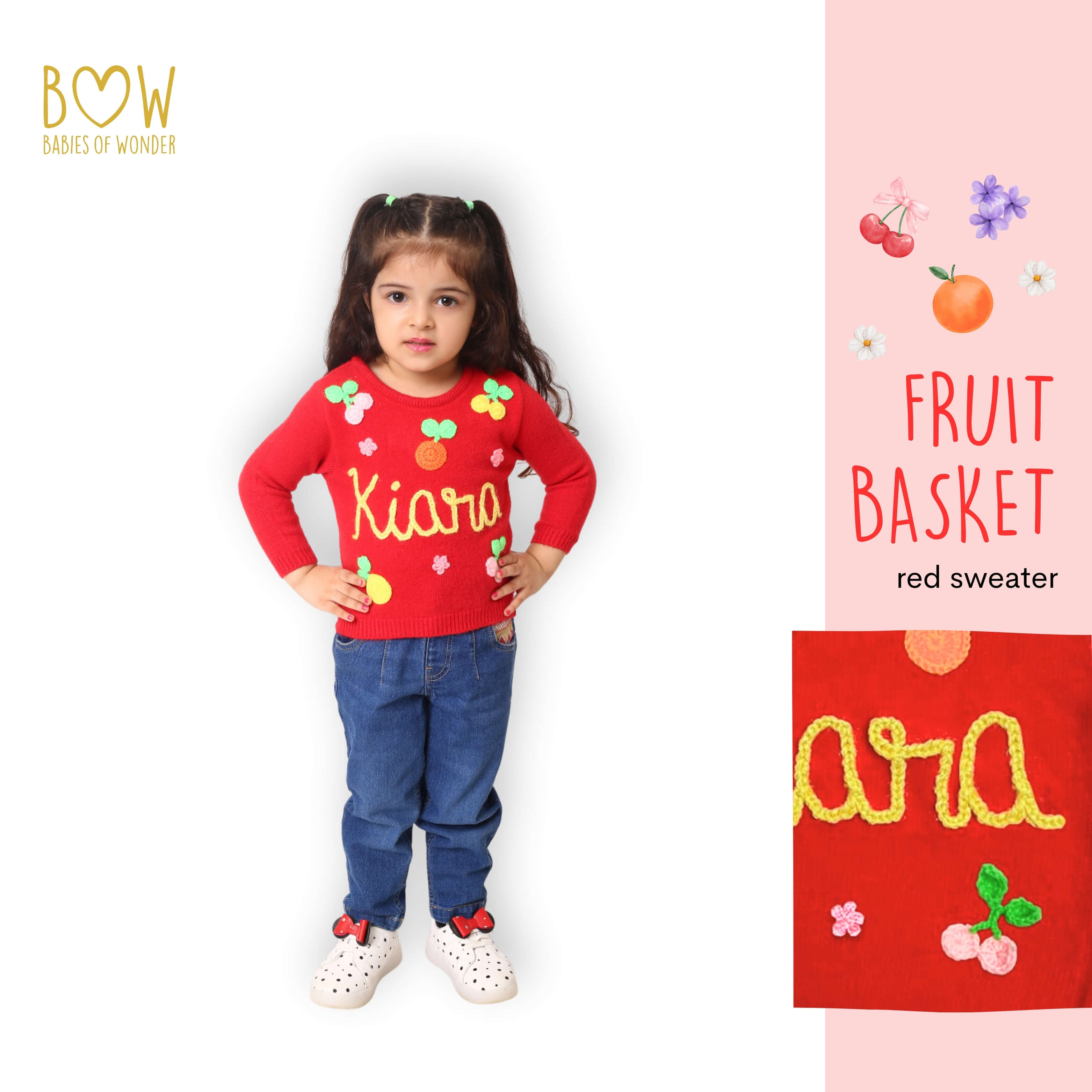 Girls Customised Fruit Basket Sweater