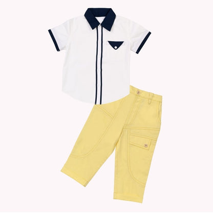 White Piper Shirt + Yellow Neo Pant