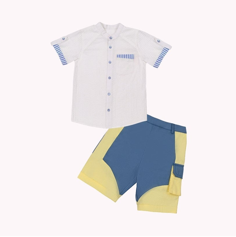 Blue Alan Shirt + Blue Chase Shorts