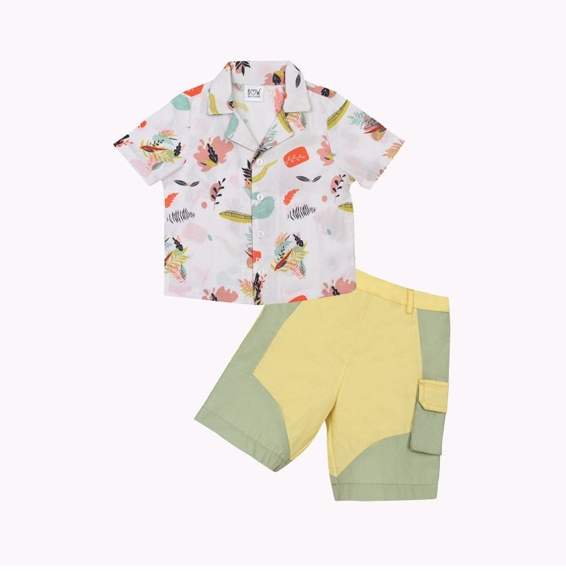 Abstract Charlie Shirt + Yellow Chase Shorts