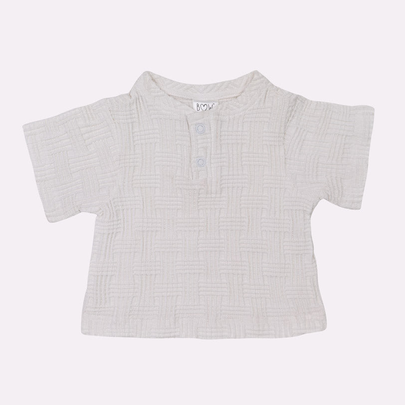 White Tucker Top + Blue Neo Pant