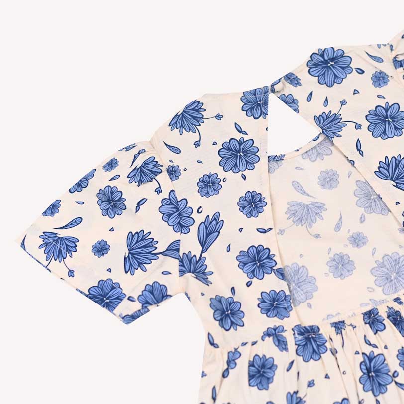 Cotton Emma Dress - Blue Floral