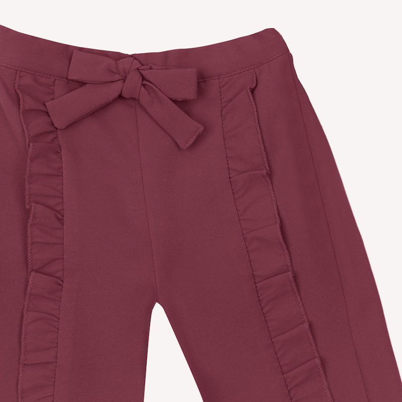 Ella Frills Pants - Wine