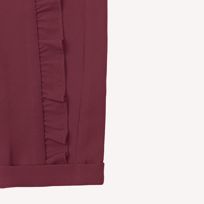 Ella Frills Pants - Wine