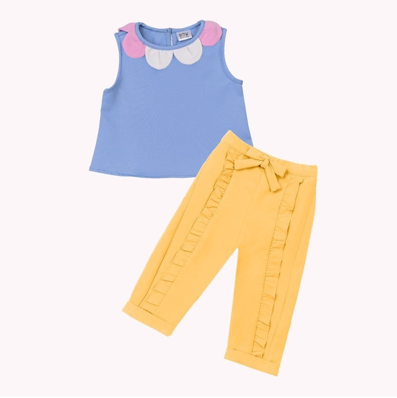 Baby Blue Blossom Top + Yellow Ella Pant