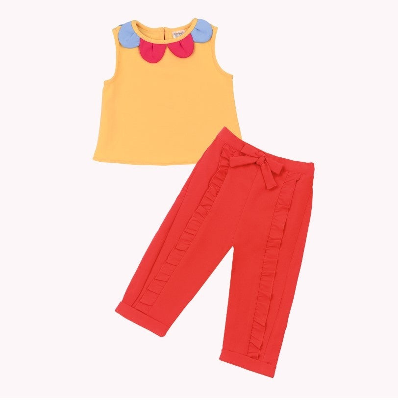 Yellow Blossom Top + Red Ella Pant