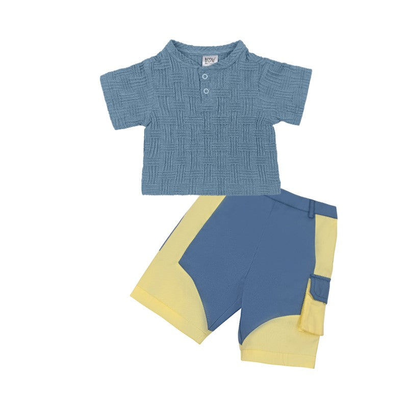 Blue Tucker Top + Blue Chase Shorts